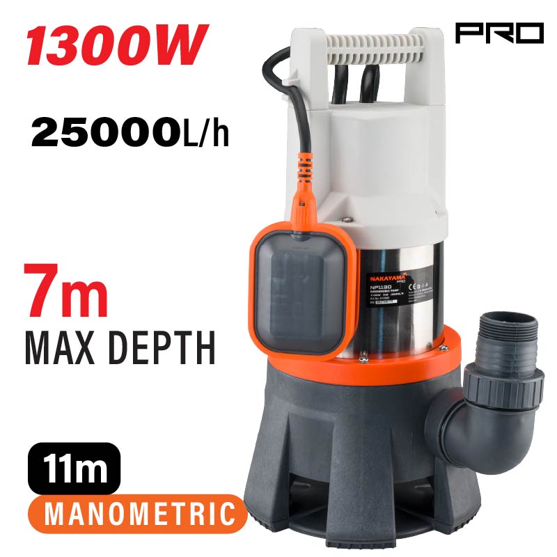 NP1130 Αντλία Ακάθαρτων Inox 1300W NAKAYAMA PRO NP1130 - Image 1