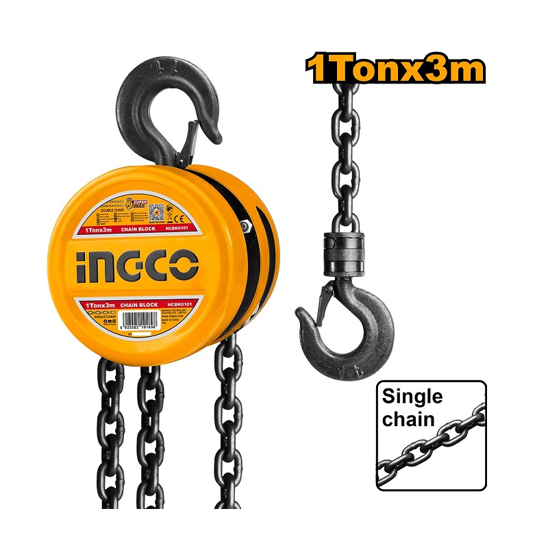 HCBK0101 Παλάγκο Αλυσίδας Γερανάκι 1 Ton Ingco HCBK0101 - Image 1