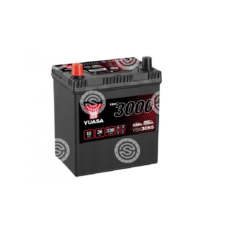 ybx3055 Μπαταρία 36 AH Στενή Χωρίς Πατούρα Ψιλός Πόλος Daewoo Matiz YUASA YBX3055 - Image 1