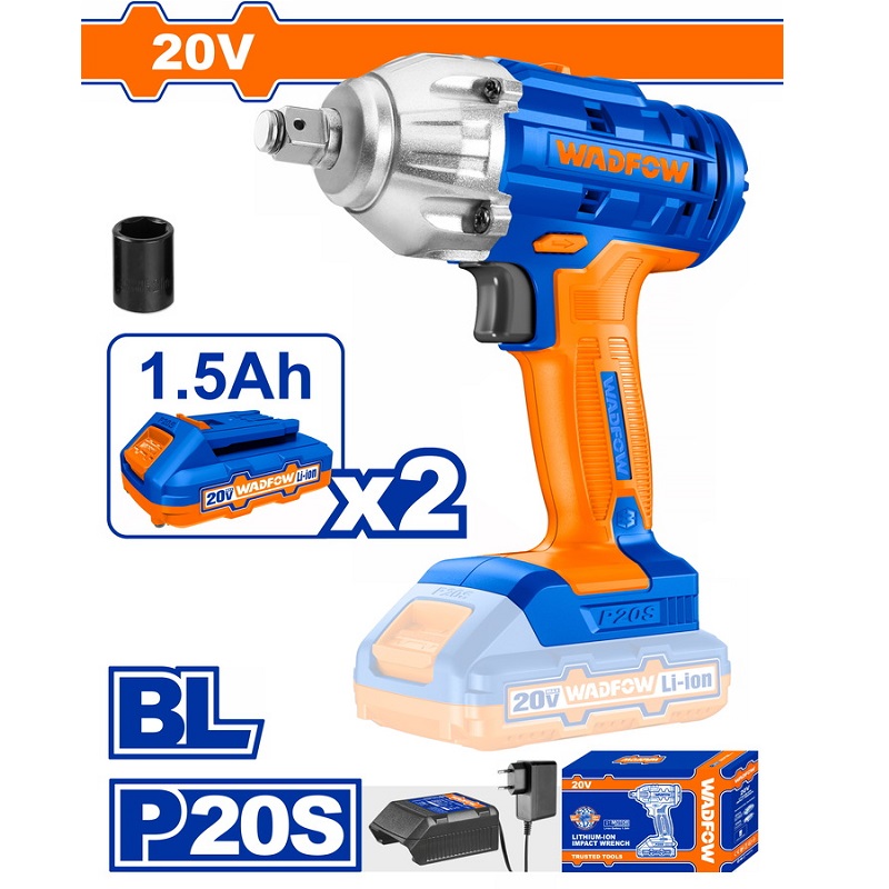 WCD1512 Μπουλονόκλειδο Μπαταρίας Li-ion 20V / 1.5Ah / 300Nm / 2 Μπαταρίες WADFOW WCD1512 - Image 1