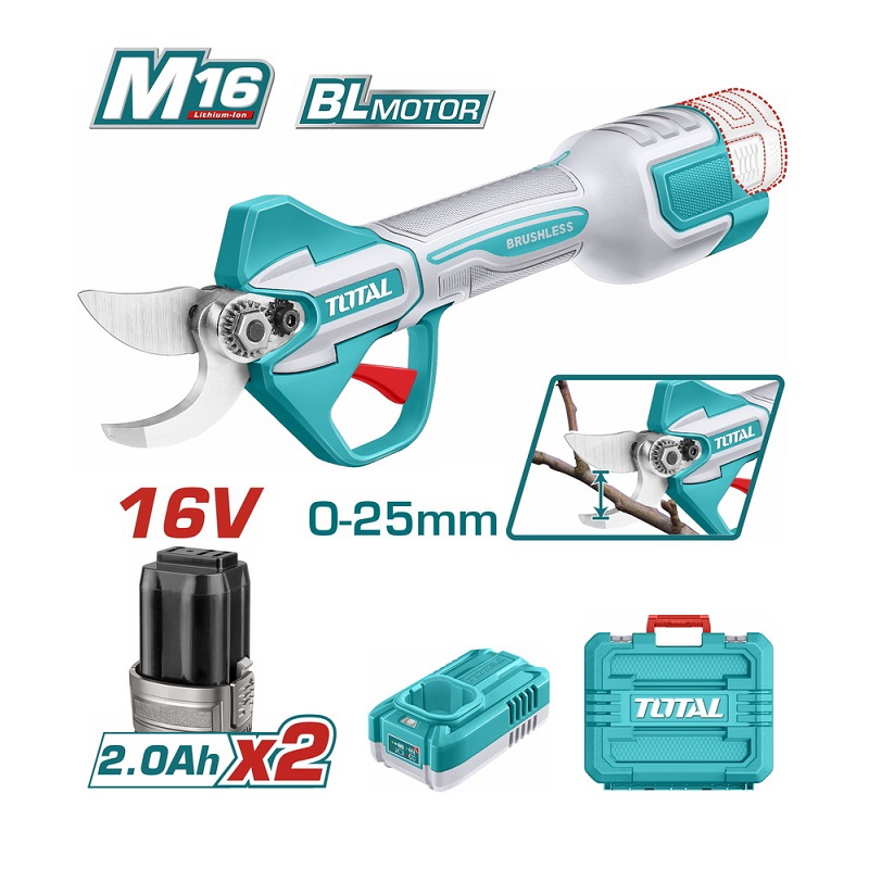 TSSLI162582E Total Ψαλίδι Κλαδέματος Μπαταρίας Brushless 16V Li-on / Μπαταρίες 2x2Ah TSSLI162582E - Image 1