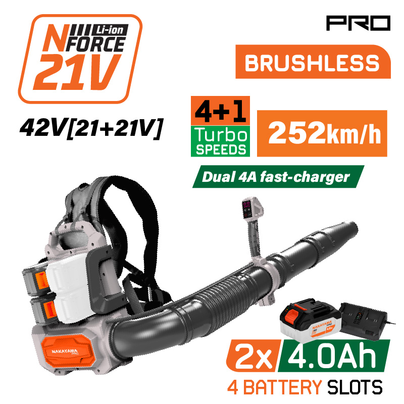 EC1723X44 Φυσητήρας Πλάτης Βrushless Μπαταρίας 42V Li-Ion / Μπαταρίες 2x4.0Ah NAKAYAMA Pro EC1723X44 - Image 1