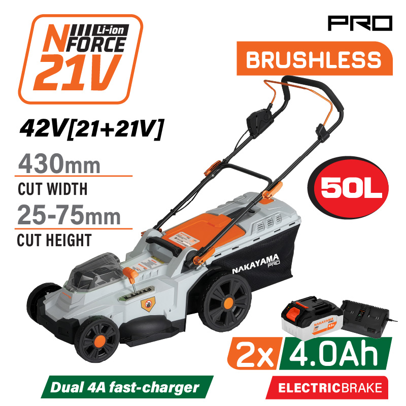 EC1726X44 Μηχανή Γκαζόν Μπαταρίας Brushless 42V Li-Ion / Μπαταρίες 2x4Ah NAKAYAMA Pro EC1726X44 - Image 1