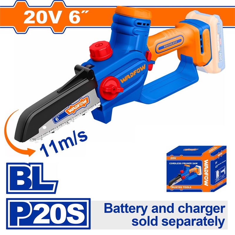 WCLP560 Κλαδευτικό Αλυσορπίονο Μπαταρίας Li-ion 20V Brushless / Λάμα 6" / Solo WADFOW WCLP560 - Image 1