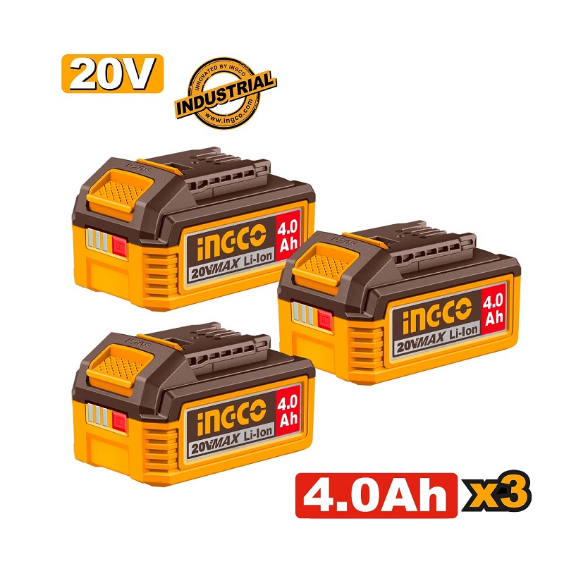 COSLI251296E Μπαταρίες 20V 4.0Ah Σετ 3 τεμ. INGCO COSLI251296E - Image 1