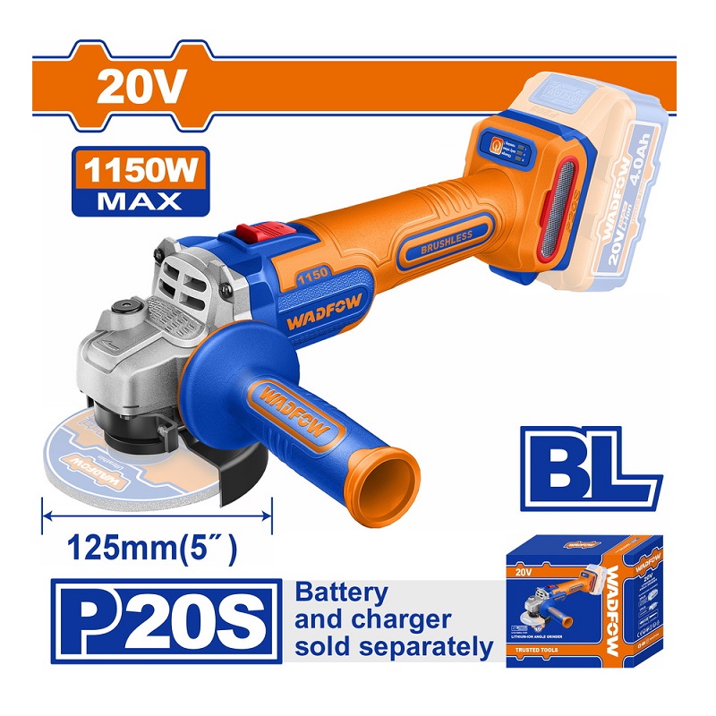 WLAPB530 Γωνιακός Τροχός 125mm Μπαταρίας Li-ion 20V Solo WADFOW WLAPB530 - Image 1