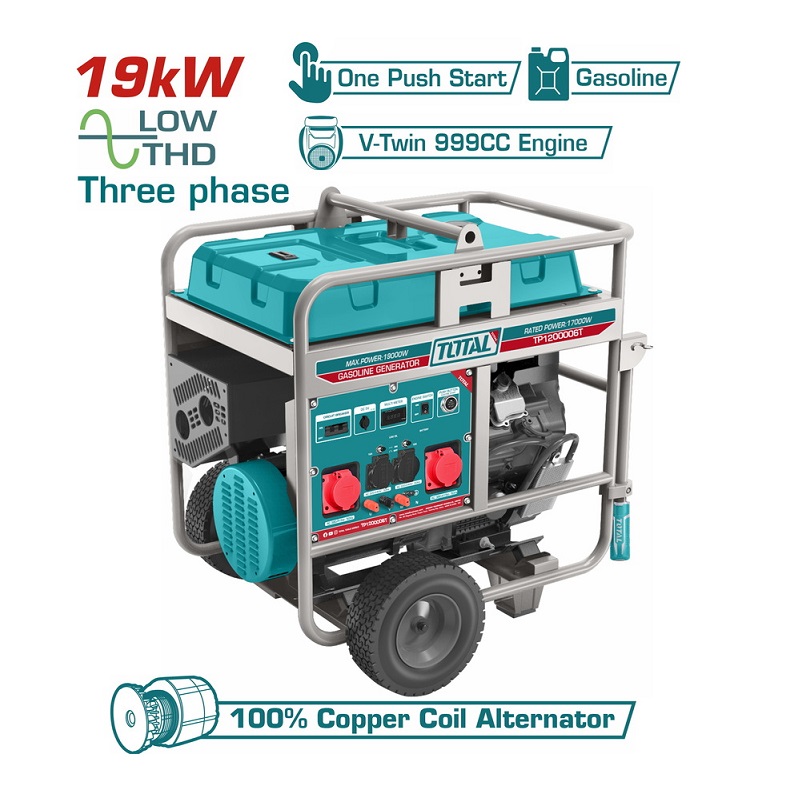TP1200006T Επαγγελματική Ηλεκτρογεννήτρια Βενζίνης 19.000W Τριφασική TOTAL TP1200006T - Image 1